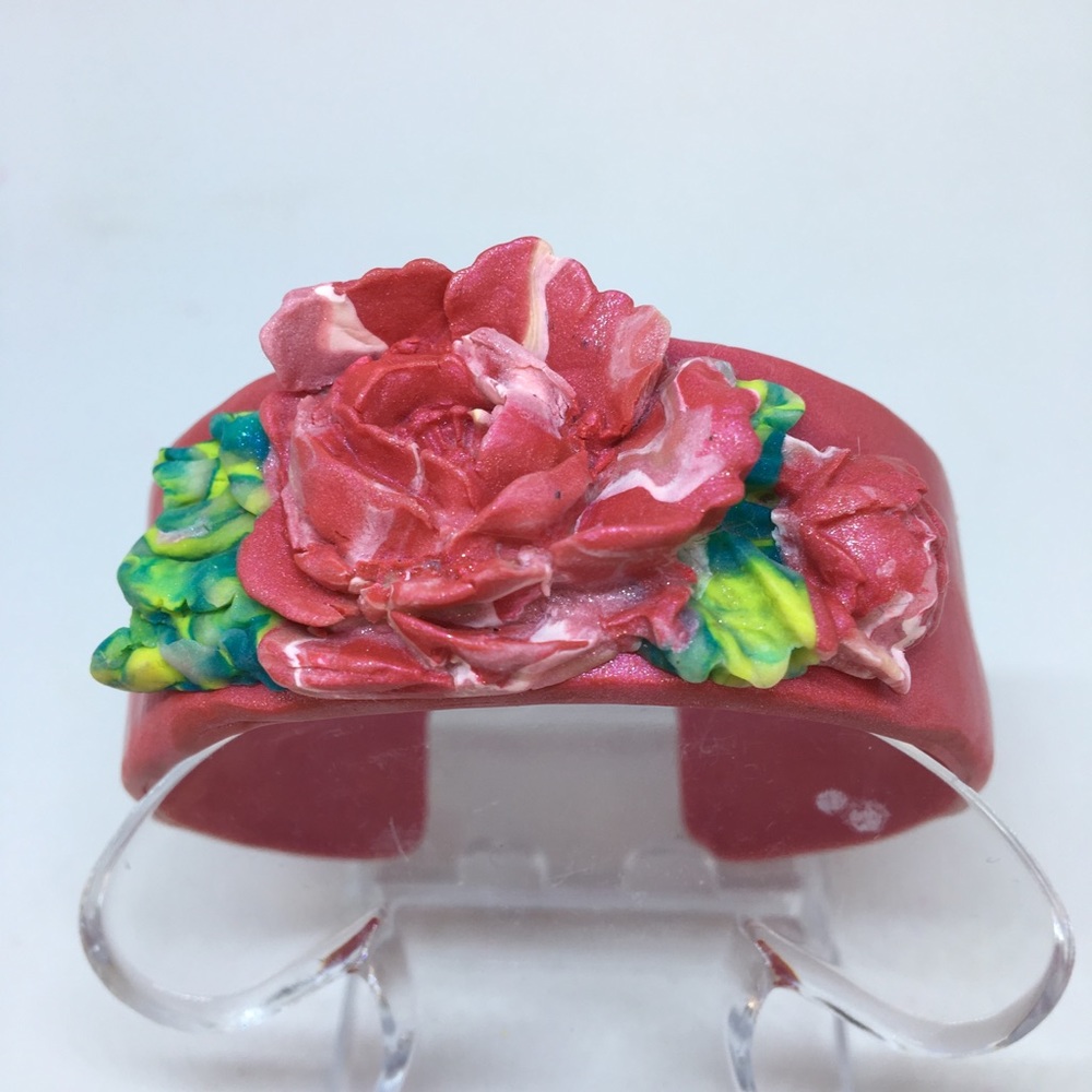 Handmade Polymer Clay Bracelet, Handmade Jewelry, Bangle Bracelet, Jewelry - Picture 1 of 8